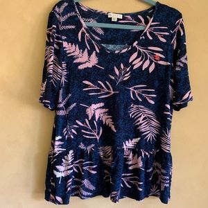 Tropical peplum top